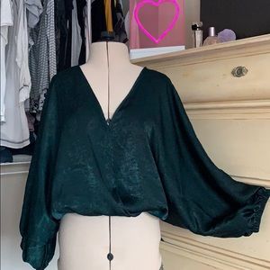 Emerald Latern Sleeve Blouse